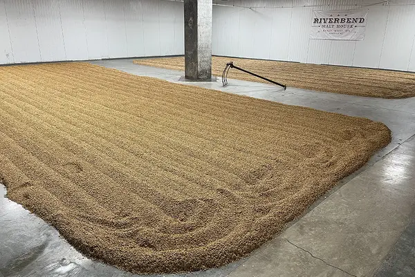 The floor maltings at Riverbend Malt House
